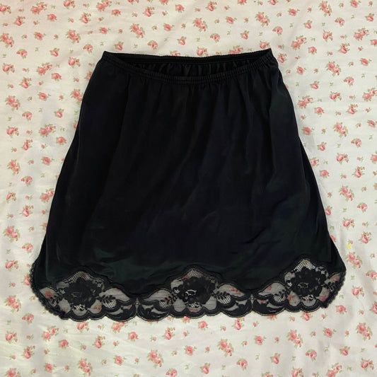 black lace slip skirt